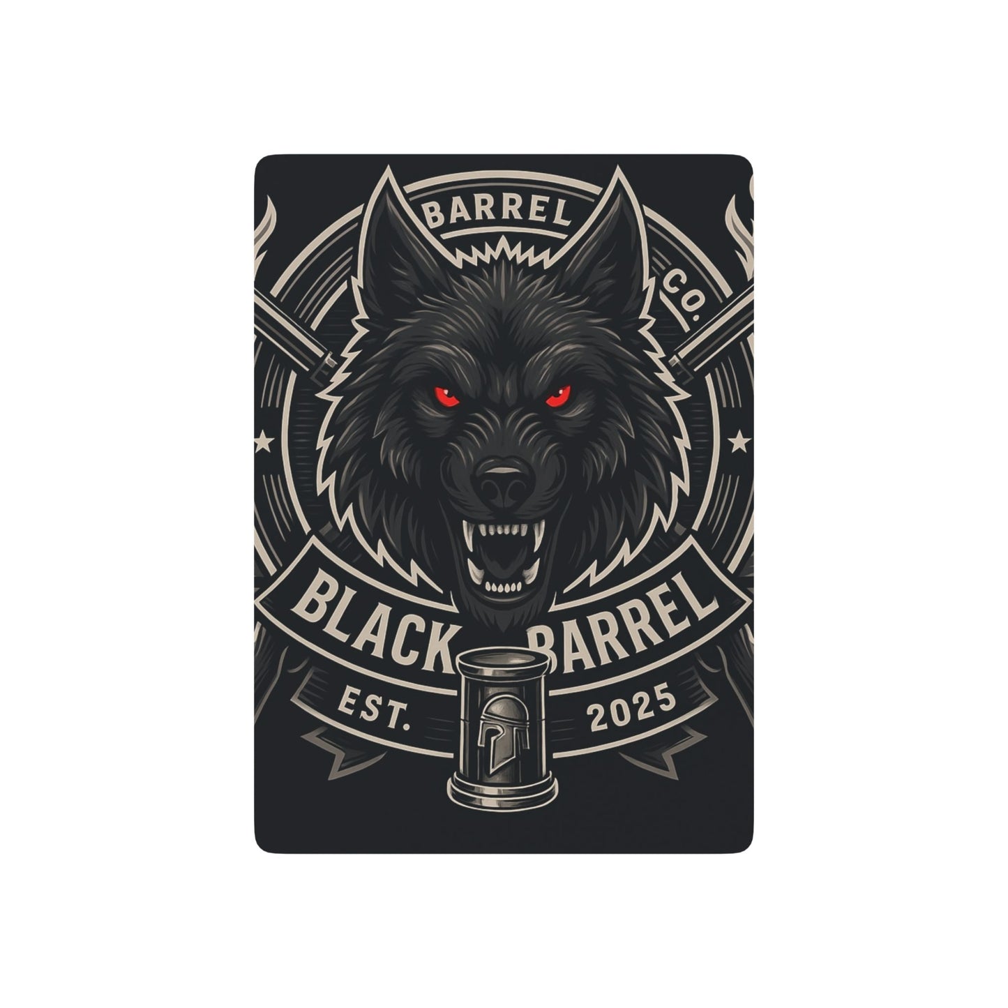 Black Barrel Poker Playing Cards - Premium Deck with Wolf Design & Elegant Ace of Spades